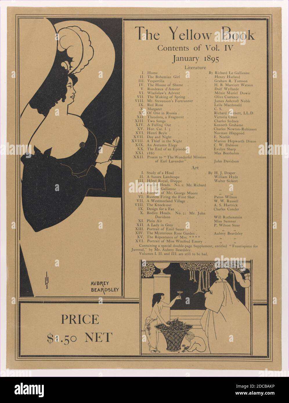 Plakat für das Gelbe Buch, Band IV, Januar 1895. Stockfoto