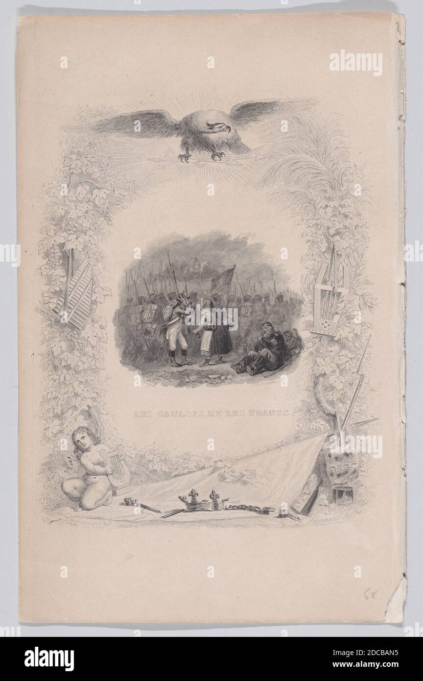 Die Gallier und die Francs, aus den Liedern von B &#xe9;Ranger, 1829. Stockfoto