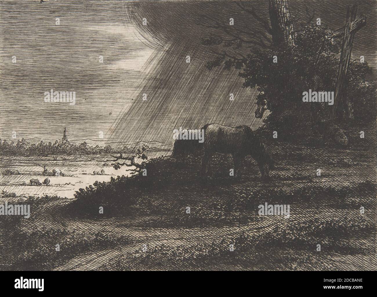 Landschaft mit Sturm, 18.-Anfang 19. Jahrhundert. Stockfoto