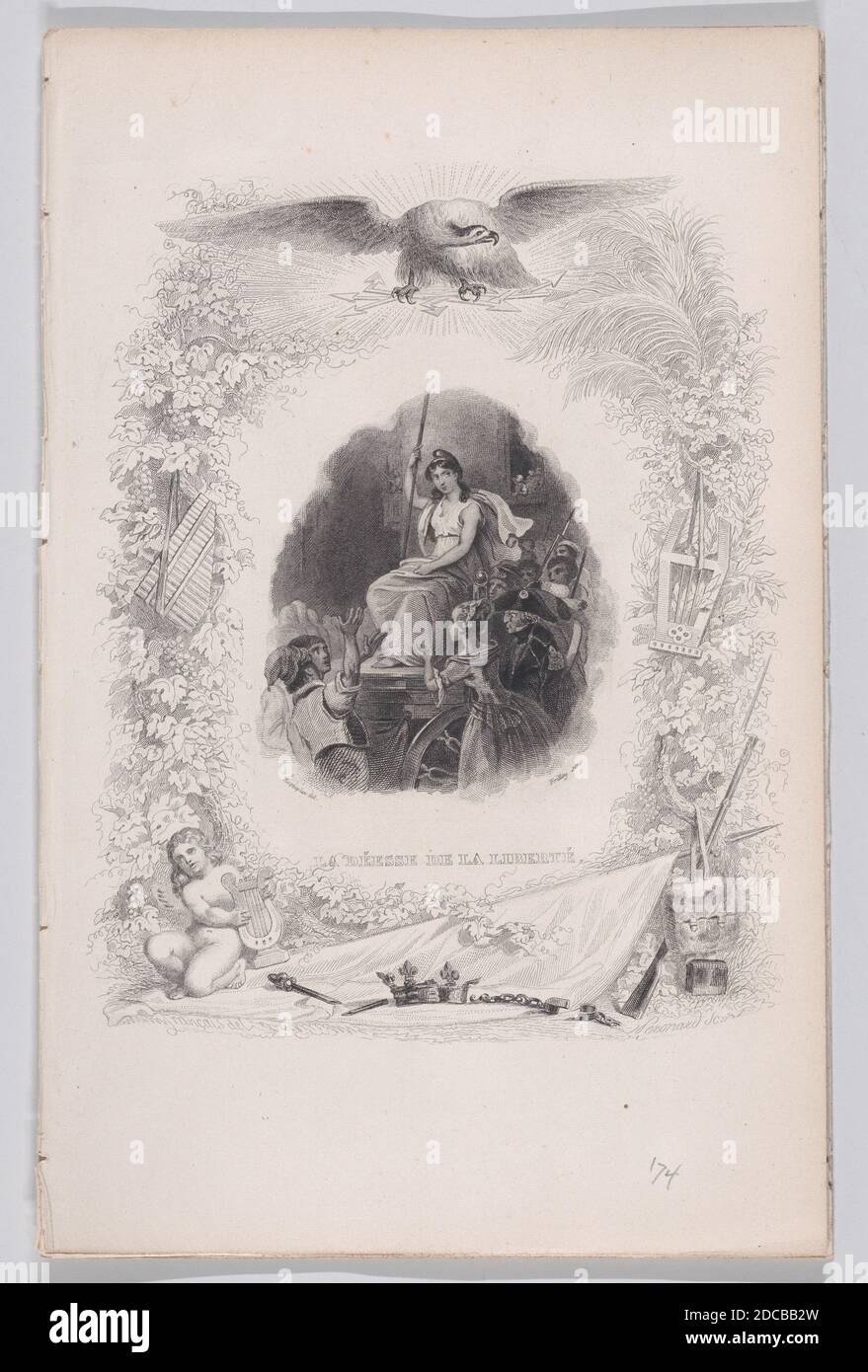 Die Göttin Freiheit, aus den Liedern von B &#xe9;Ranger, 1829. Stockfoto
