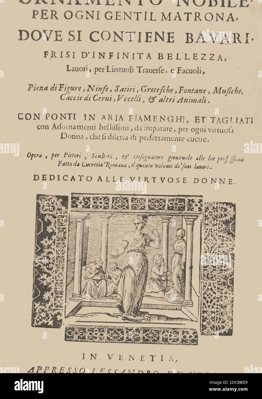 Ornamento nobile...Fatta da Lucretia Romana (Libro V der Corona), 1620. Stockfoto