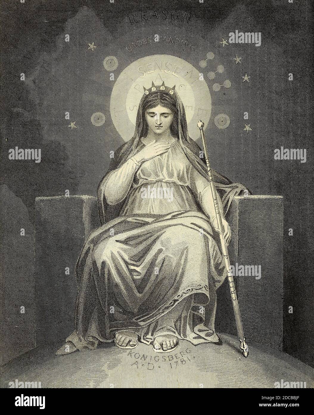 Frontispiz von Kants Philosophie Kupferstich aus der Encyclopaedia Londinensis oder, Universal Wörterbuch der Künste, Wissenschaften und Literatur; Band XX; herausgegeben von Wilkes, John. Veröffentlicht 1825 in London Stockfoto