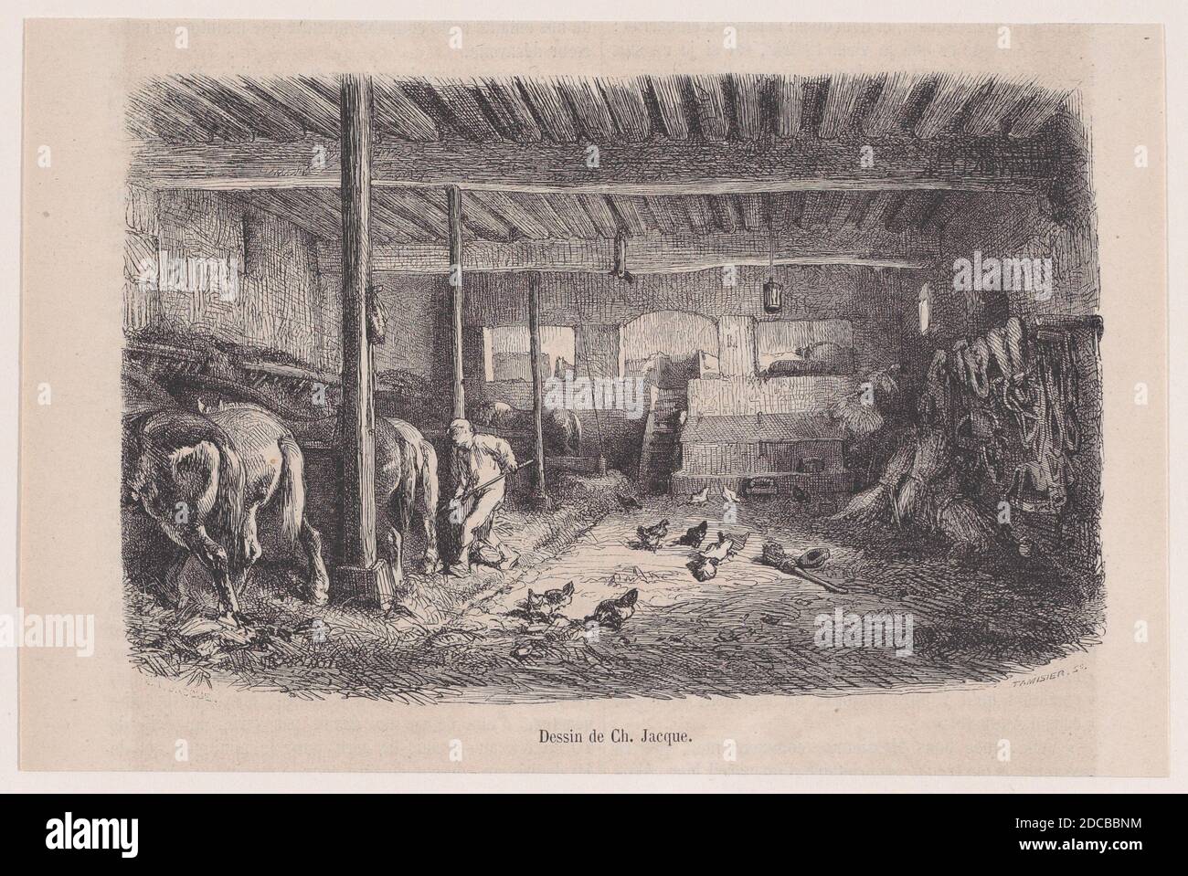 Ein Stall; aus Magasin Pittoresque, ca. 1852. Stockfoto