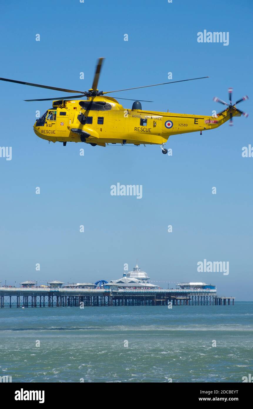 Westland Sea King XZ589, 22 qm, Llandudno Sea Front, Stockfoto