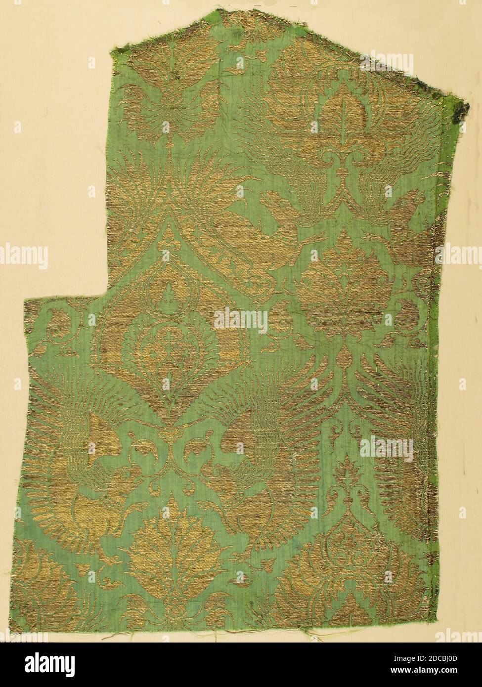 Brocade Textile, italienisch, ca. 1350-1400. Stockfoto