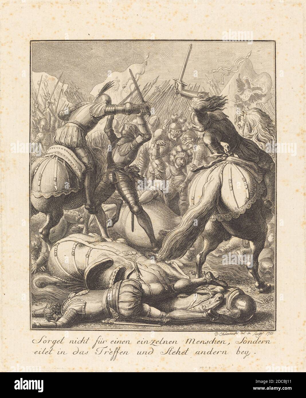 Daniel Nikolaus Chodowiecki, (Künstler), deutsch, 1726 - 1801, Rudolph von Habsburg, 1783, Radierung Stockfoto