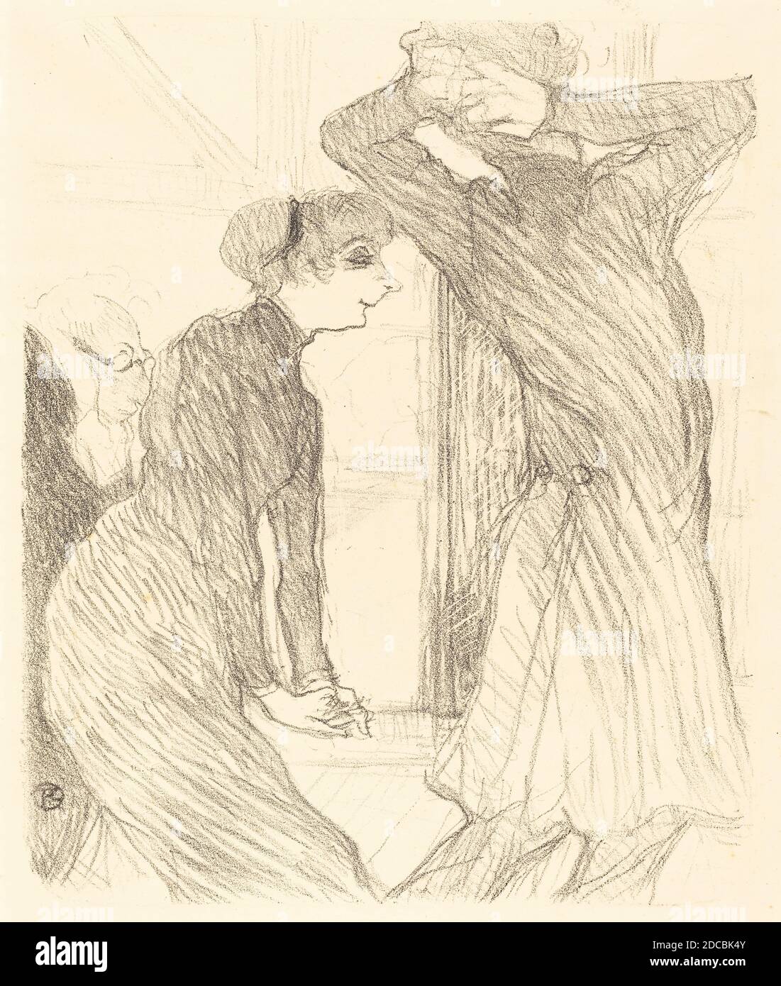 Henri de Toulouse-Lautrec, (Künstler), französisch, 1864 - 1901, Lugne Poe and Baldy in 'Au-dessus des forces humaines' (Lugne Poe et Baldy dans 'Au-desses des forces humaines'), 1894, Lithographie in schwarz Stockfoto