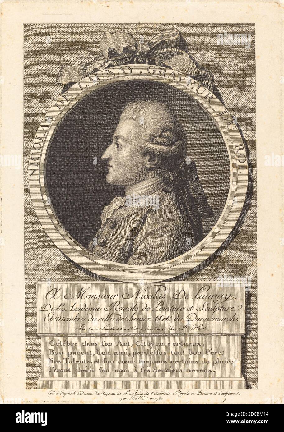 François Huot, (Künstler), Französisch, aktiv c. 1782 - aktiv 1803, Augustin de Saint-Aubin, (Künstler nach), französisch, 1736 - 1807, Nicolas Delaunay, 1780, Radierung und Gravur Stockfoto