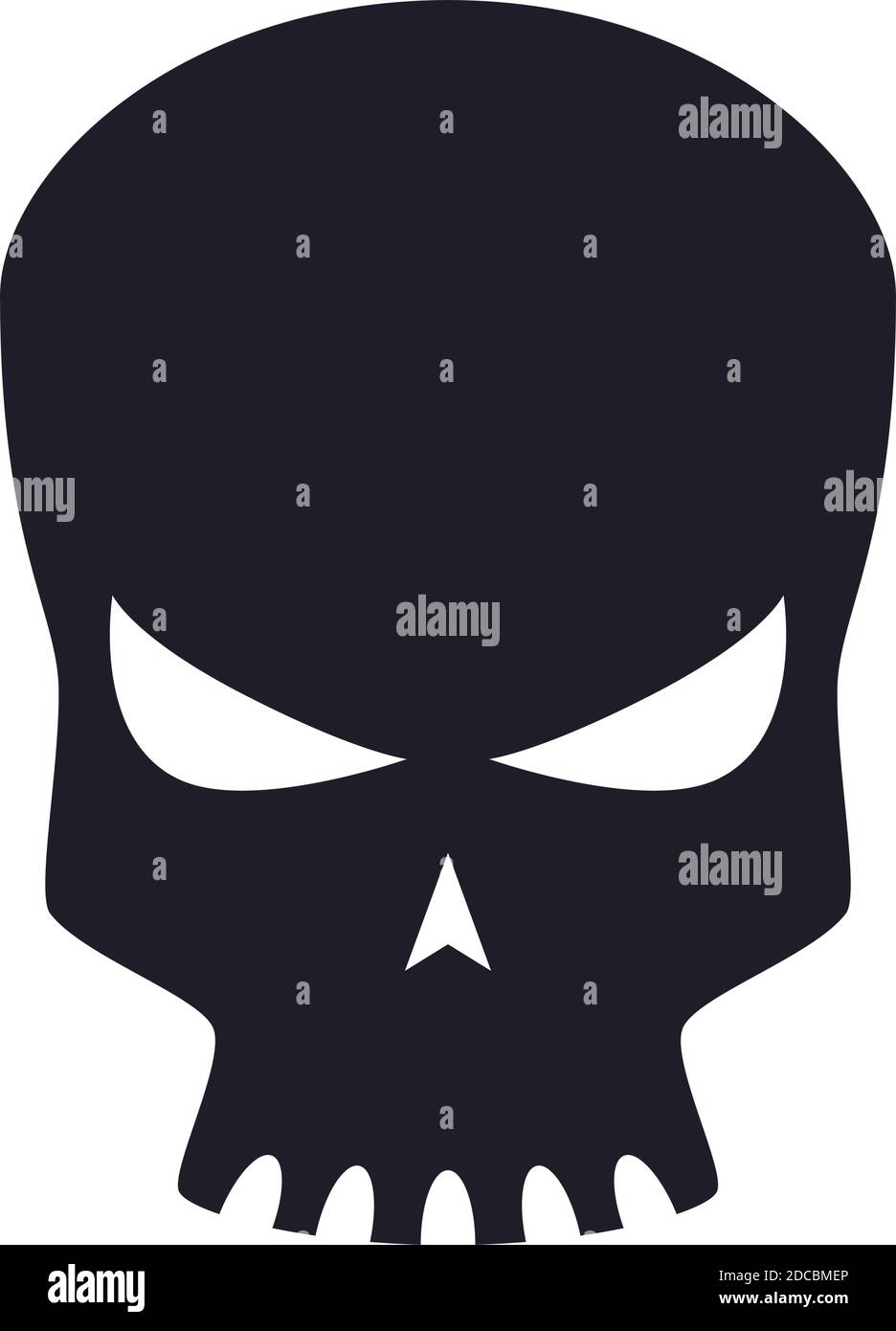 Scary Roboter Schädel Alien Kopf Avatar Symbol oder Symbol Vektor Abbildung Stock Vektor
