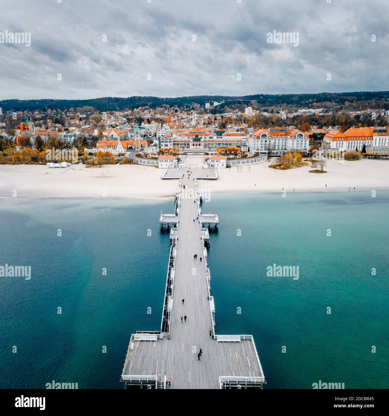 Der Pier in Sopot aus der Luft Stockfoto