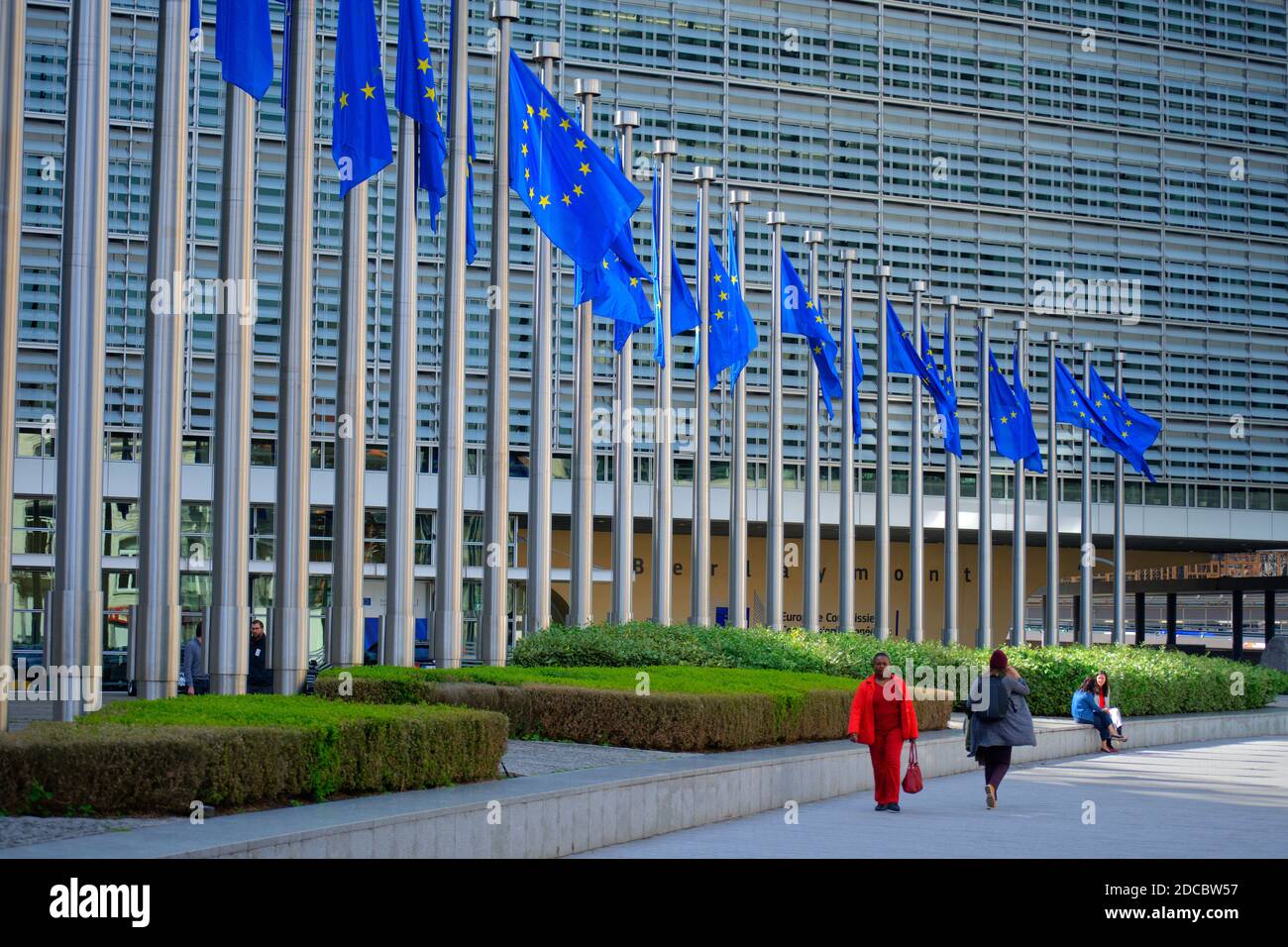 Das Berlaymont-Gebäude, dem Sitz der Europäischen Kommission in Brüssel. Belgien. Stockfoto