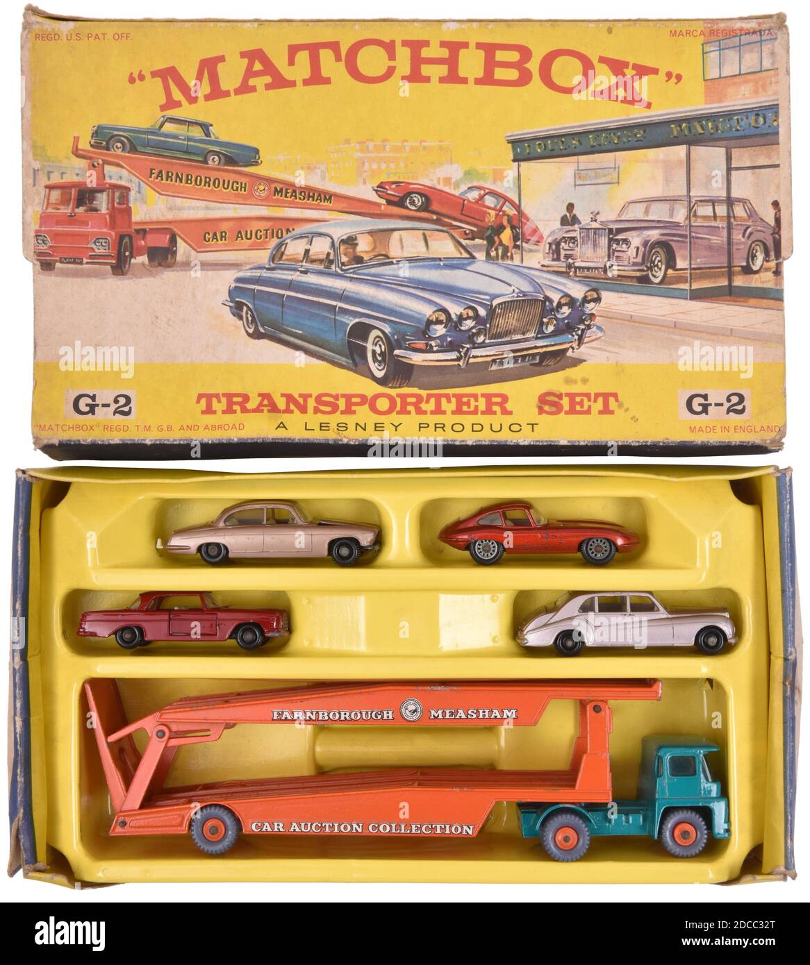 Kinder-Matchbox G-2 Transporter Set aus den 1960er Jahren Stockfoto