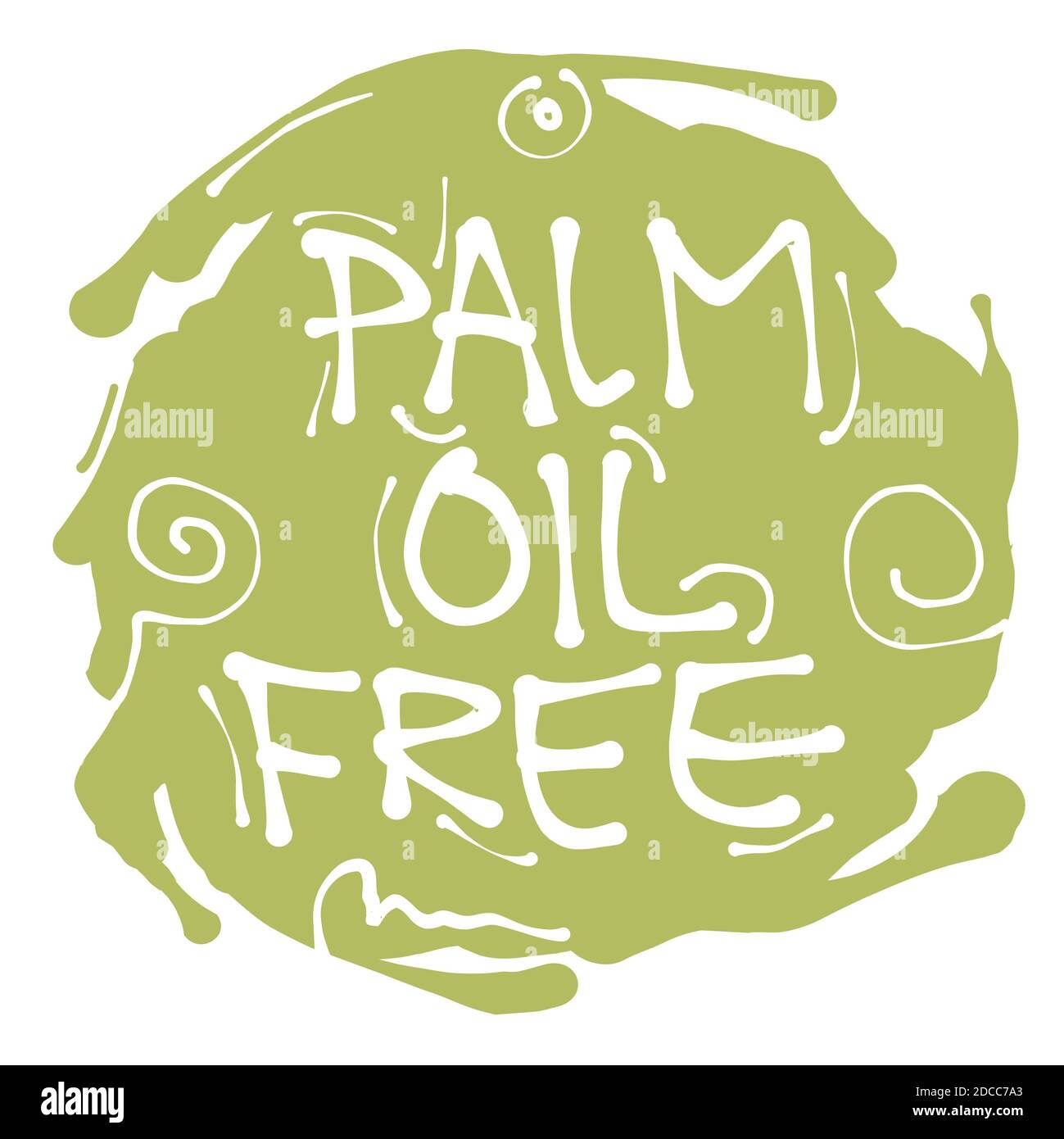 Dekoratives Etikett mit Text Palm Oil Free Stockfoto
