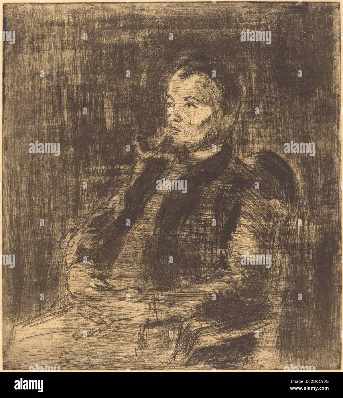 Camille Pissarro, (Künstler), Französisch, 1830 - 1903, Paul Signac (Portrait de Paul Signac), c. 1890, Ätzen Stockfoto