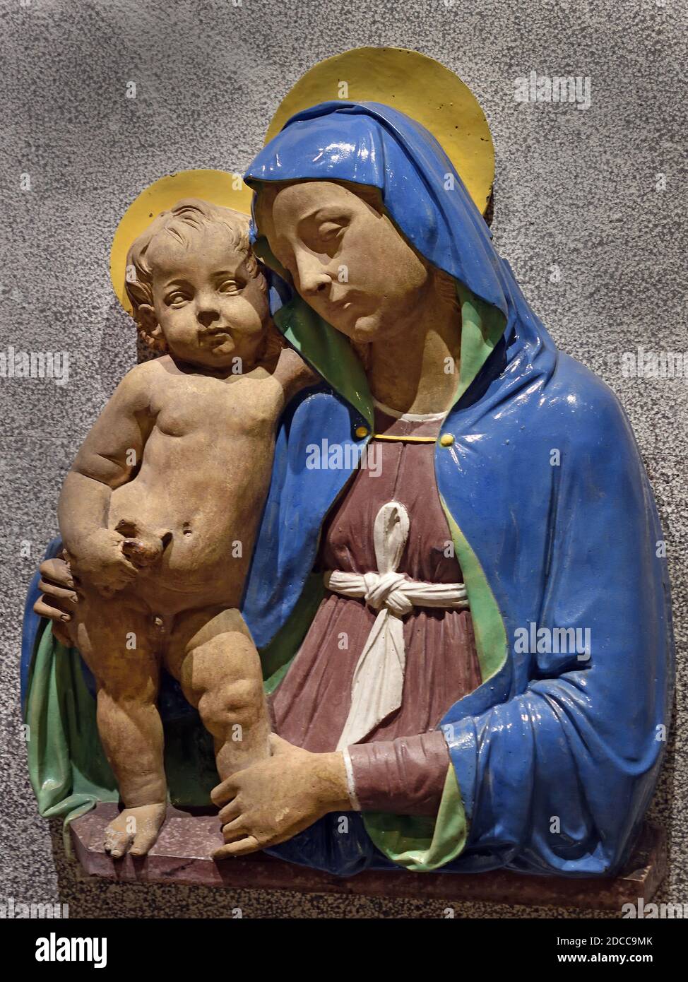 Jungfrau Maria Jesus Christus Kind 1500 Andrea della Robbia italienischen Italien frühen Renaissance Bildhauers 1435-1525 Florenz Stockfoto