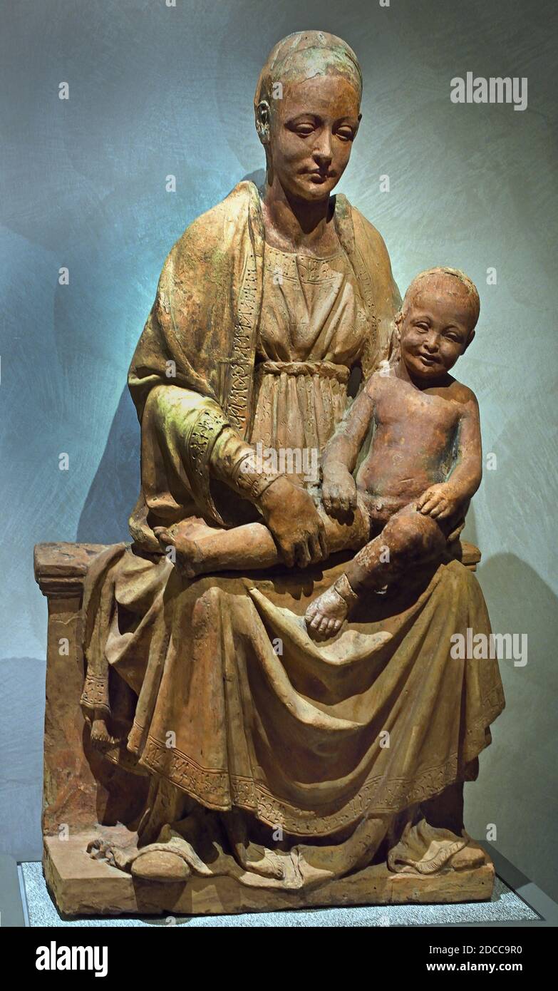 Die Jungfrau und das Kind 1500 Norditalien Italienisch, Stockfoto