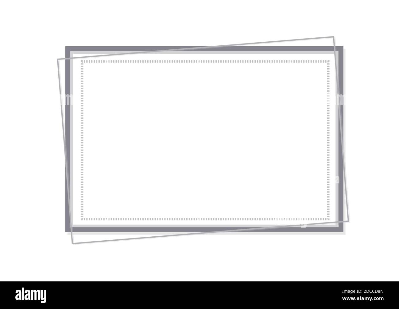 Rechteck Rahmen Vorlage horizontal weißen Hintergrund Stock Vektor