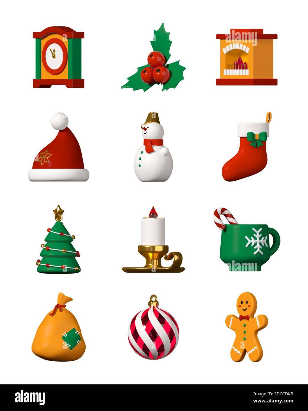 Winter Urlaub Symbole - moderne bunte 3d-Icons gesetzt Stockfoto