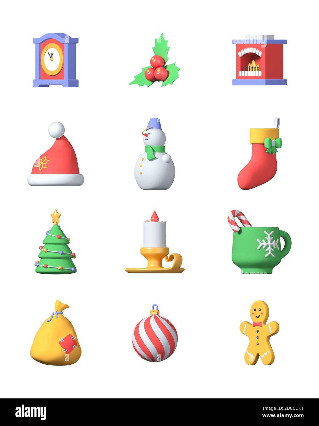 Winter Urlaub Symbole - moderne bunte 3d-Icons gesetzt Stockfoto