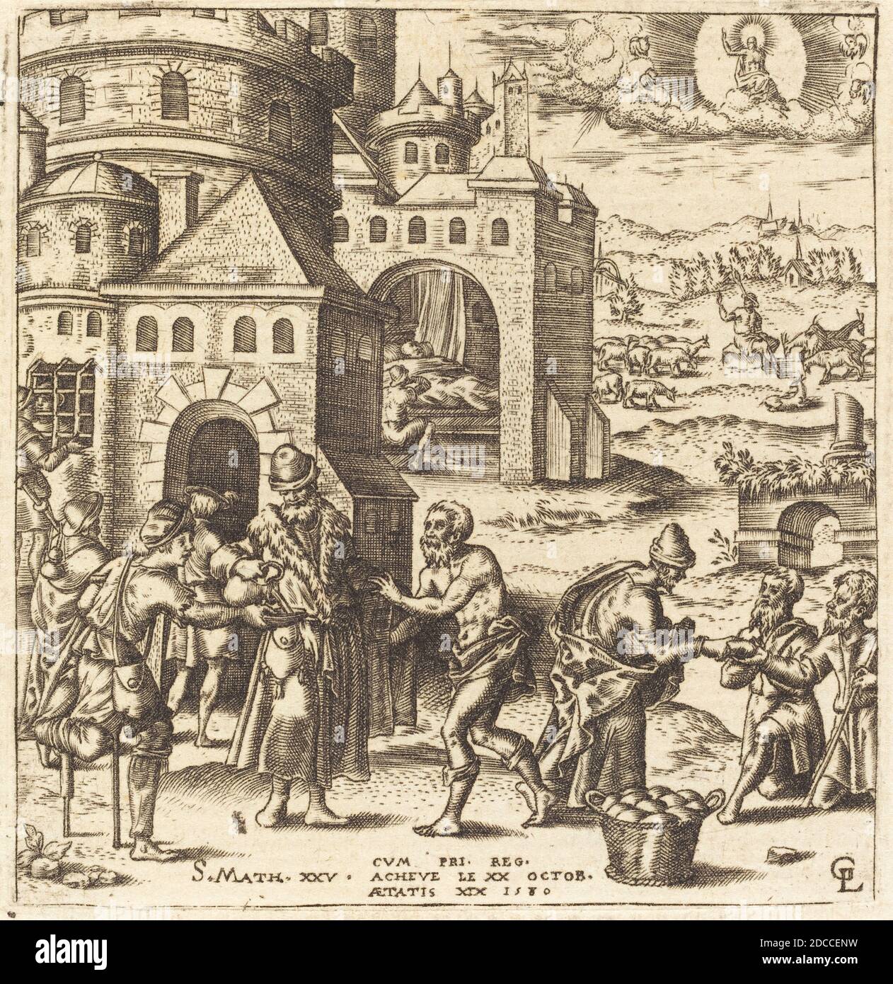 Léonard Gaultier, (Künstler), französisch, 1561 - 1641, Lehren über das Kommen des Gerichts, Szenen aus dem Neuen Testament, (Serie), 1580, Gravur Stockfoto