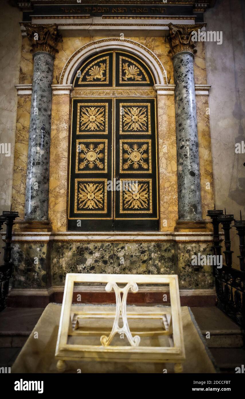 Sabbioneta: Museo Ebraico. Sinagoga appatenente alla comunità ebraica di Mantova Stockfoto