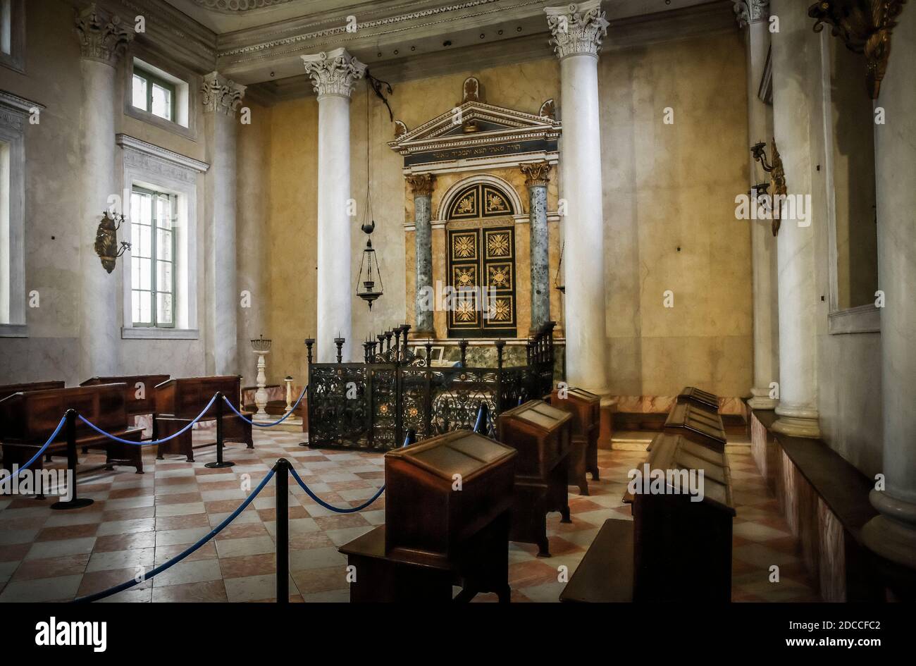 Sabbioneta: Museo Ebraico. Sinagoga appatenente alla comunità ebraica di Mantova Stockfoto
