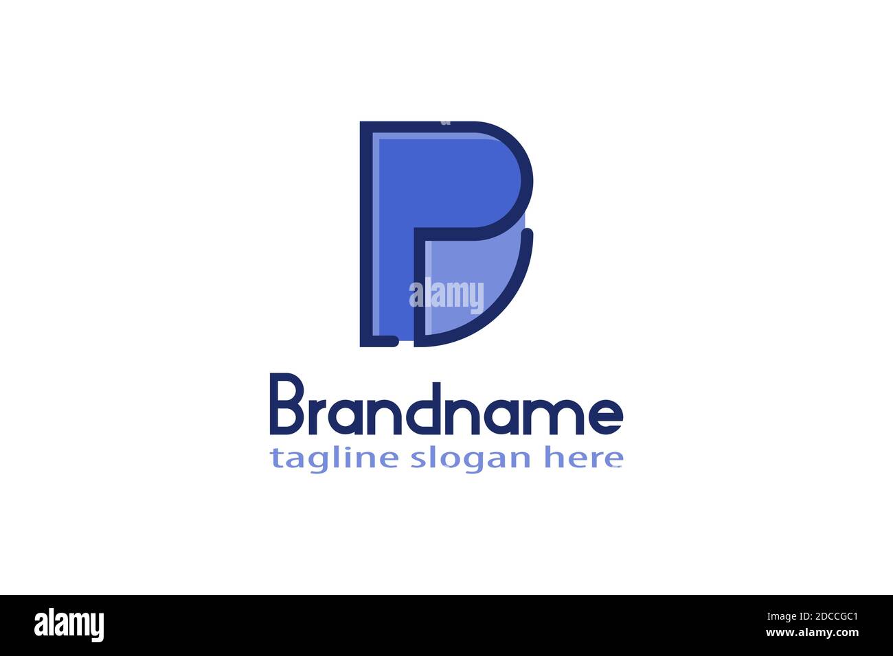 Kreativer Buchstabe P oder PD Logo Linie Art Design Konzept, modernes und elegantes Logo Design. Stock Vektor