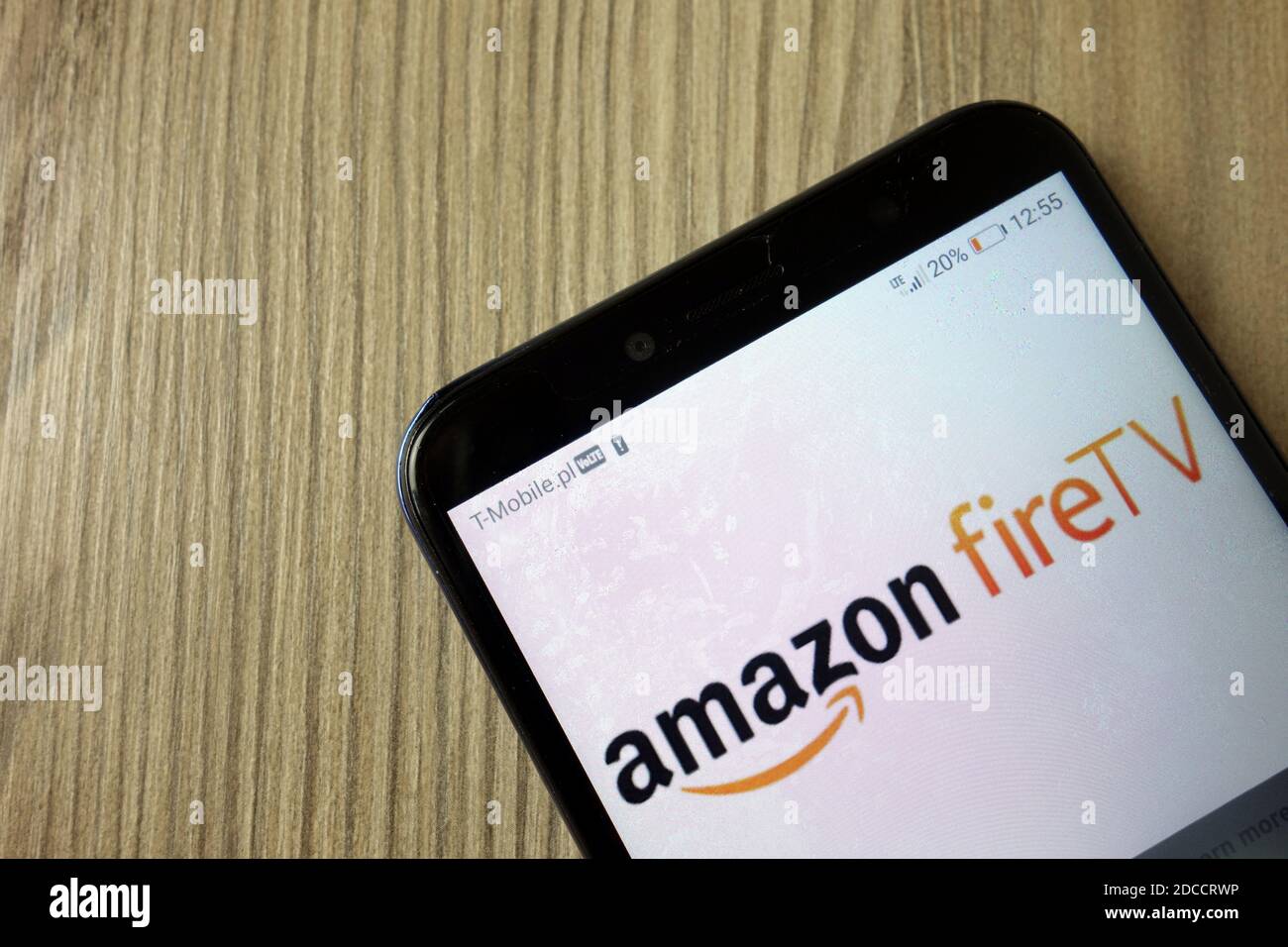 KONSKIE, POLEN - 11. November 2019: Amazon Fire TV Digital Media Player Logo auf dem Handy angezeigt Stockfoto