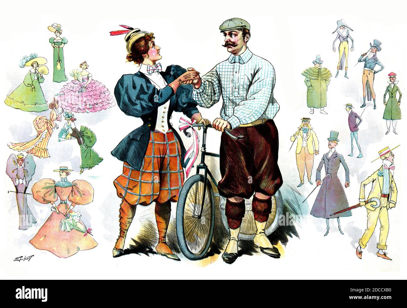 Das Fahrrad - Dress Reformer des 19. Jahrhunderts Stockfoto