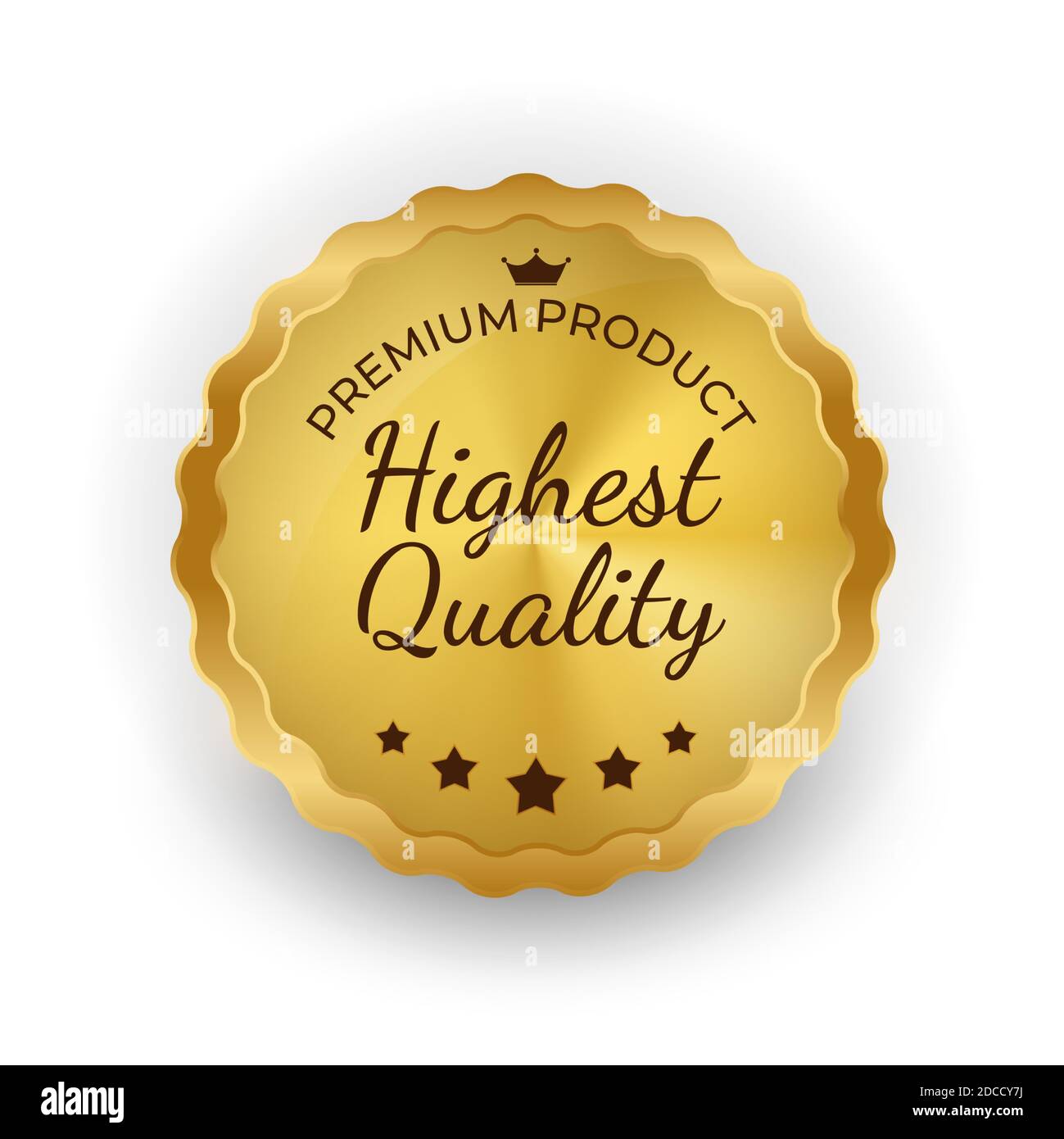 Golden Label Zeichen Höchster Qualität. Vektorgrafik Stock Vektor