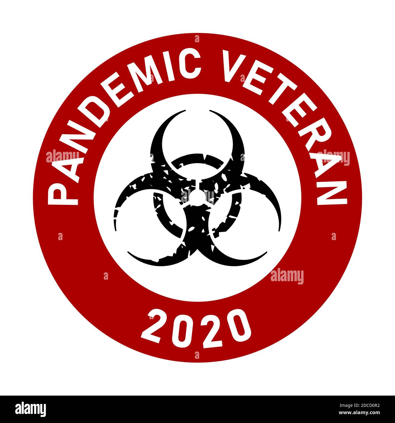 Pandemieveteran Coronavirus Rundes Abzeichen oder Aufklebersymbol für Aufkleberschilder. Vektorbild. Stock Vektor
