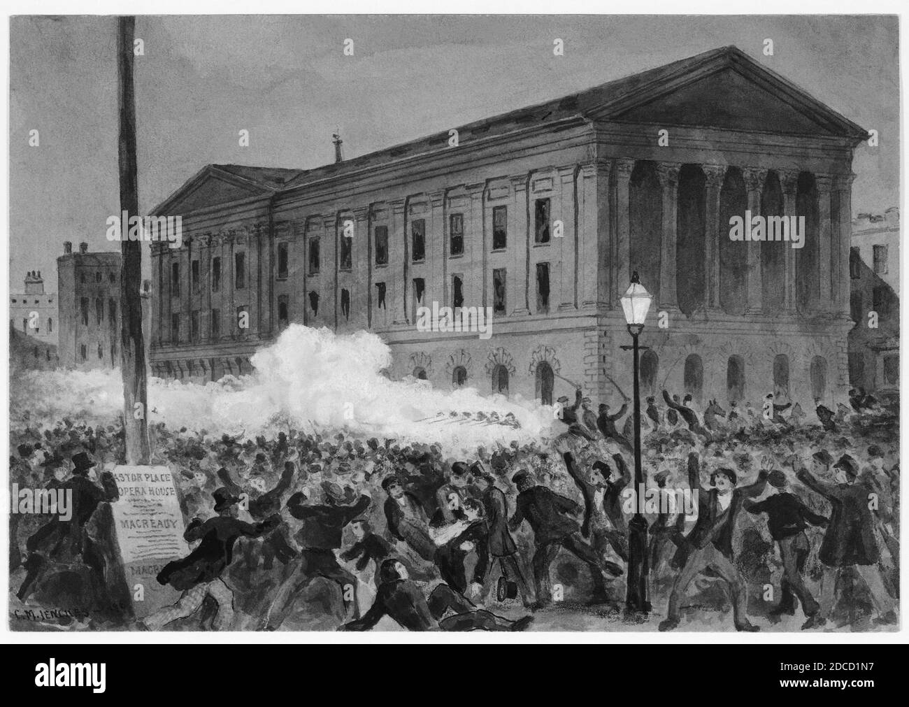Astor Place Riot von 1849 Stockfoto