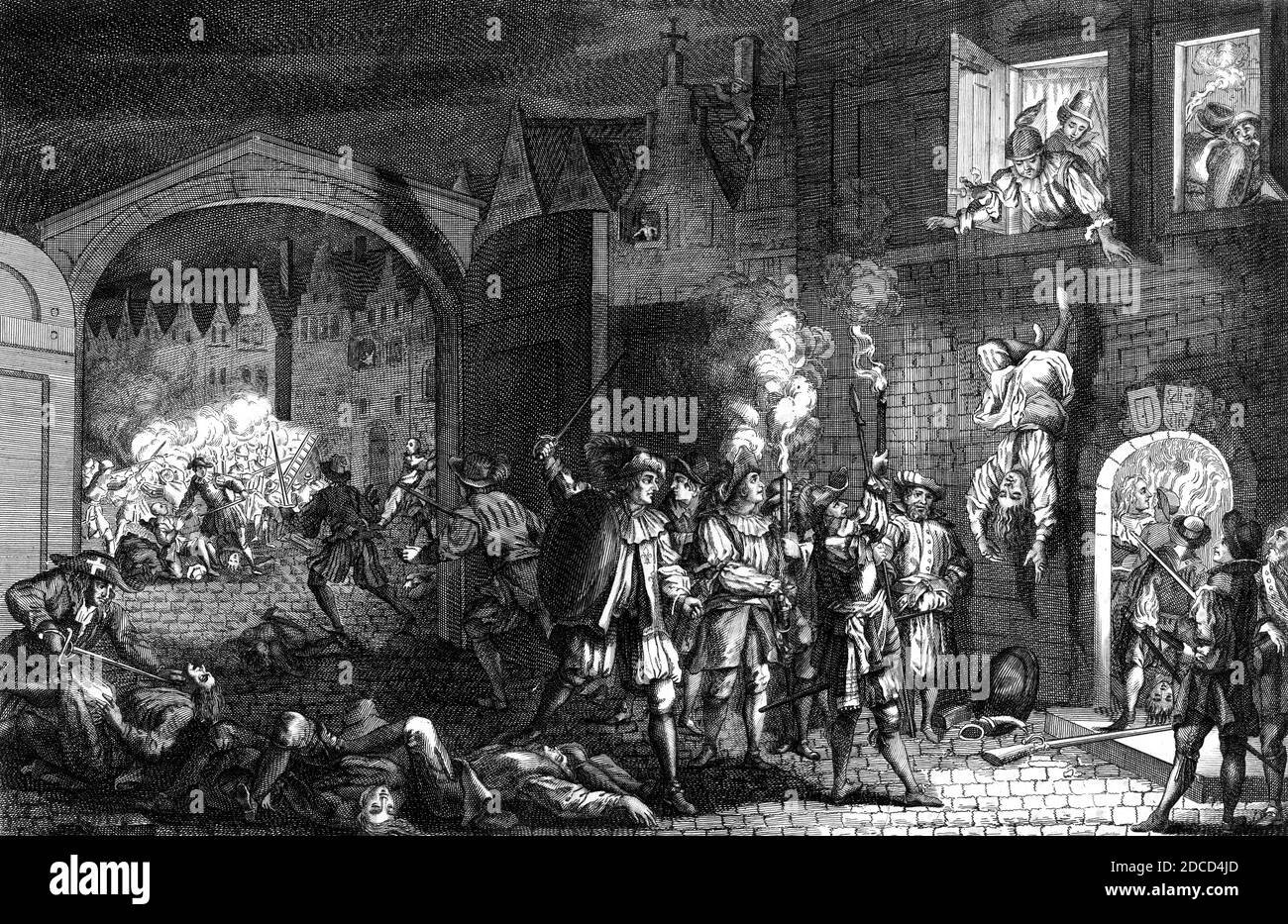 Attentat auf Gaspard de Coligny, 1572 Stockfoto