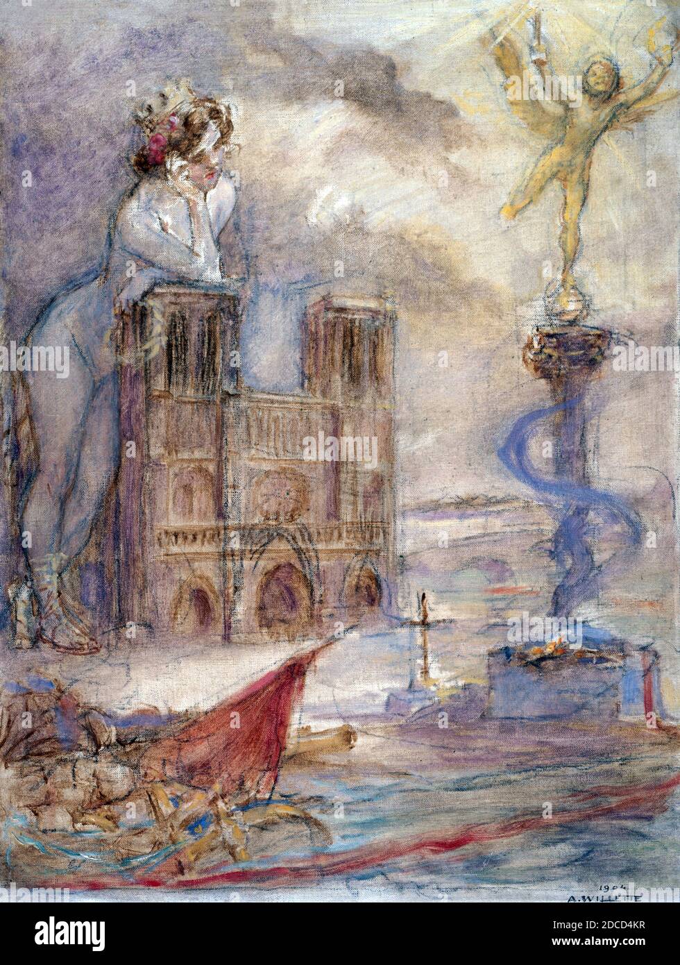 Notre-Dame de Paris, 1904 Stockfoto