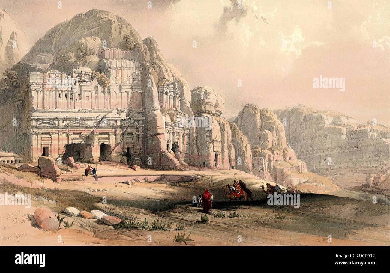 Petra, Jordanien, 1839 Stockfoto