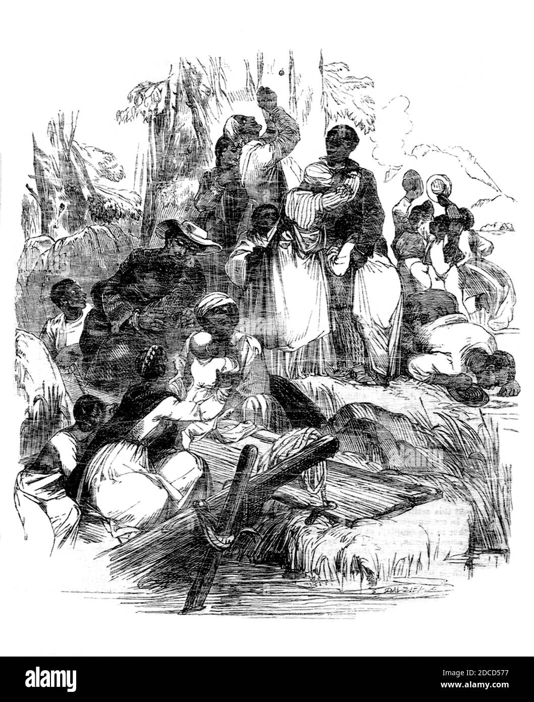Underground Railroad, Fugitive Sklaven kommen in Kanada an Stockfoto