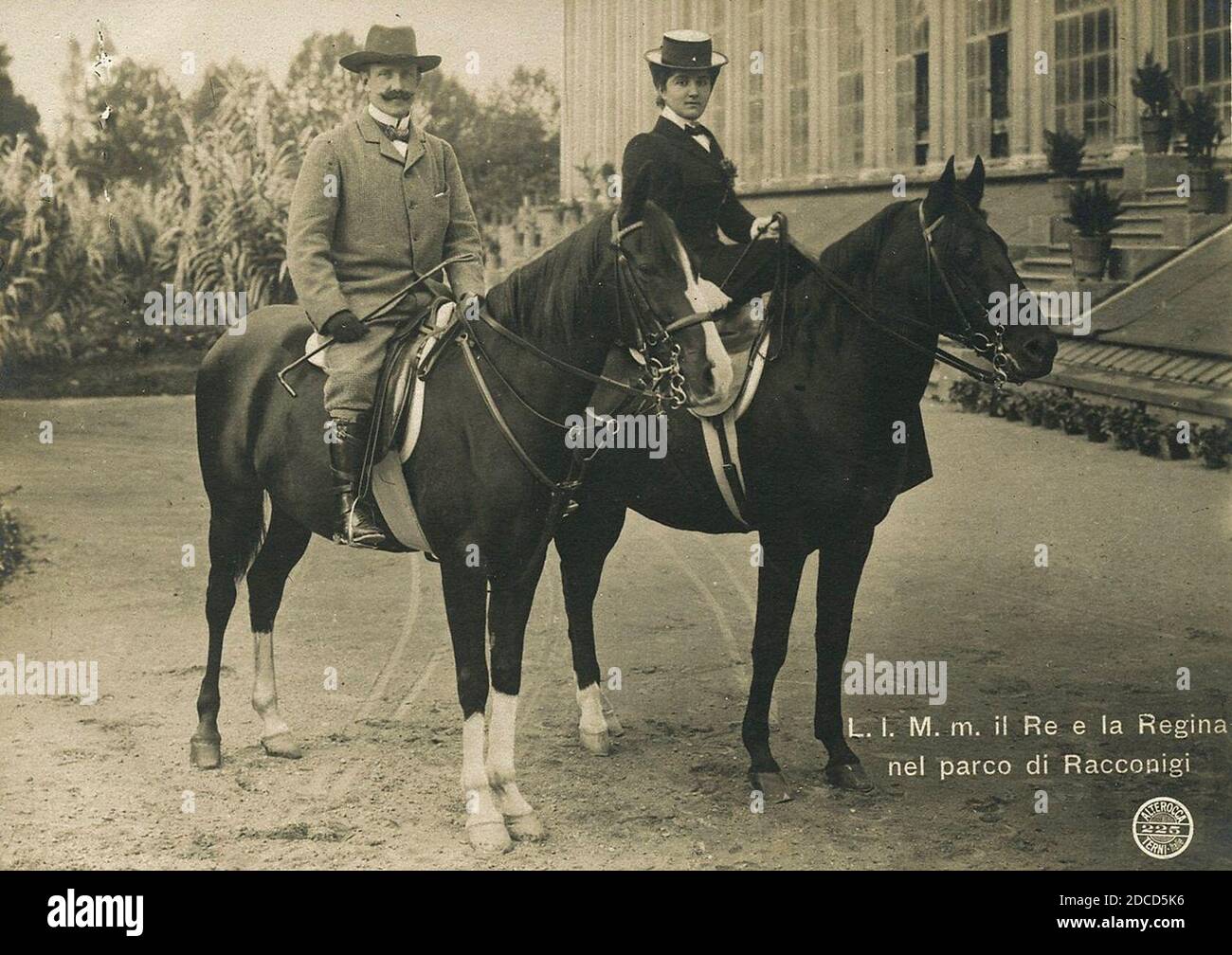 König Viktor Emanuel III und Königin Elena von Italien. Stockfoto