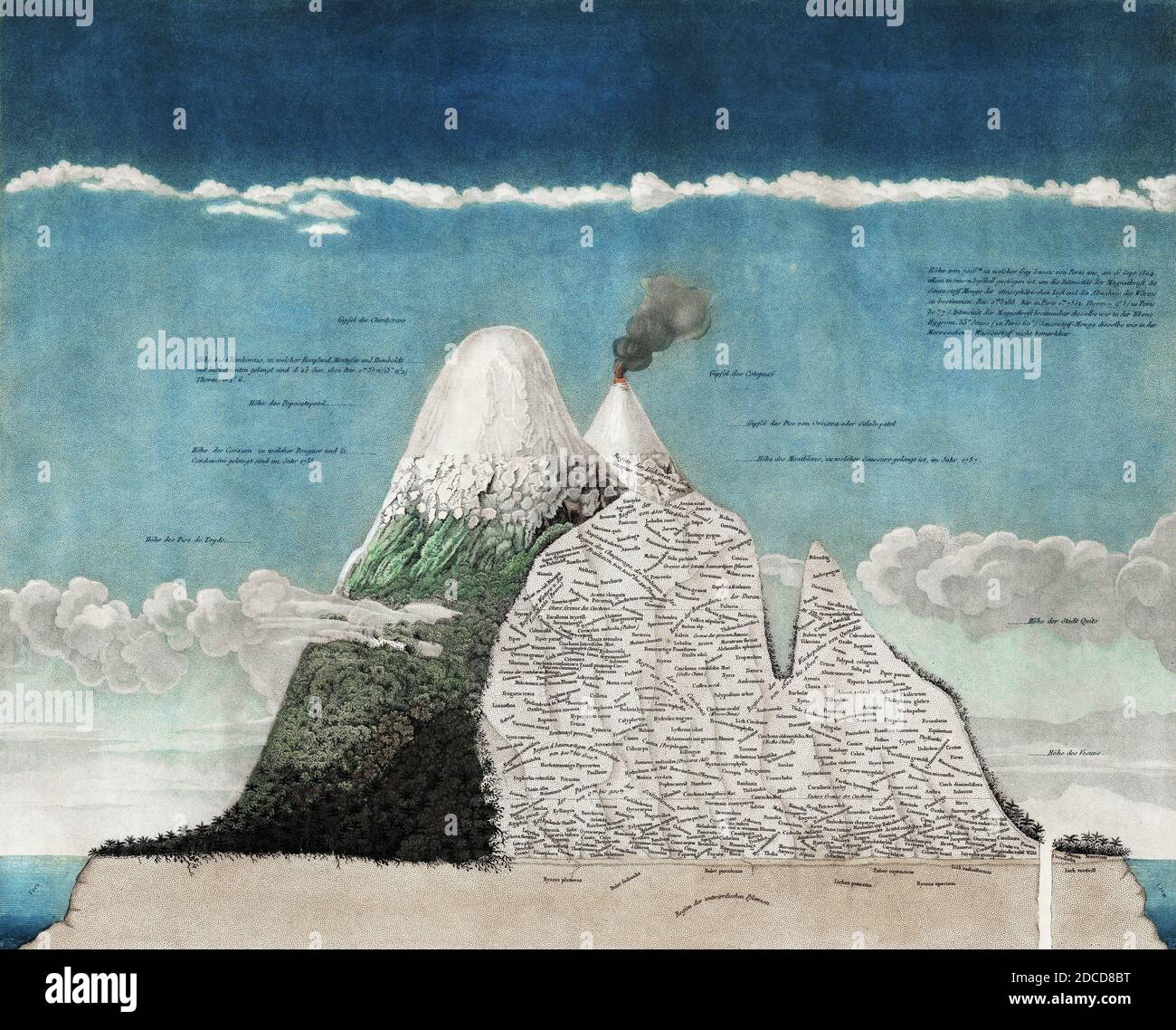 Alexander von Humboldt, Chimborazo Karte Stockfoto