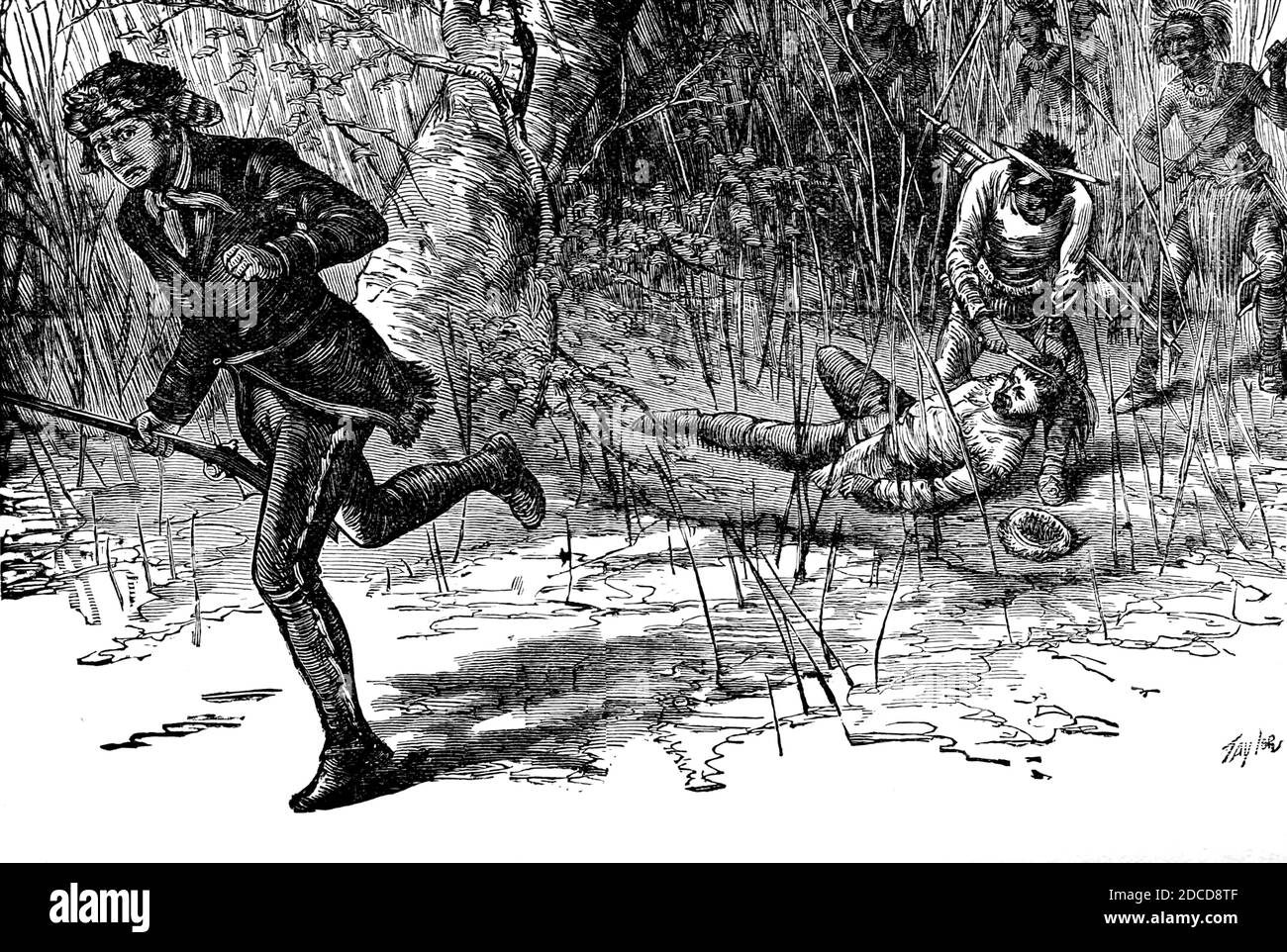 Daniel Boone entkommt dem Shawnee, 1778 Stockfoto
