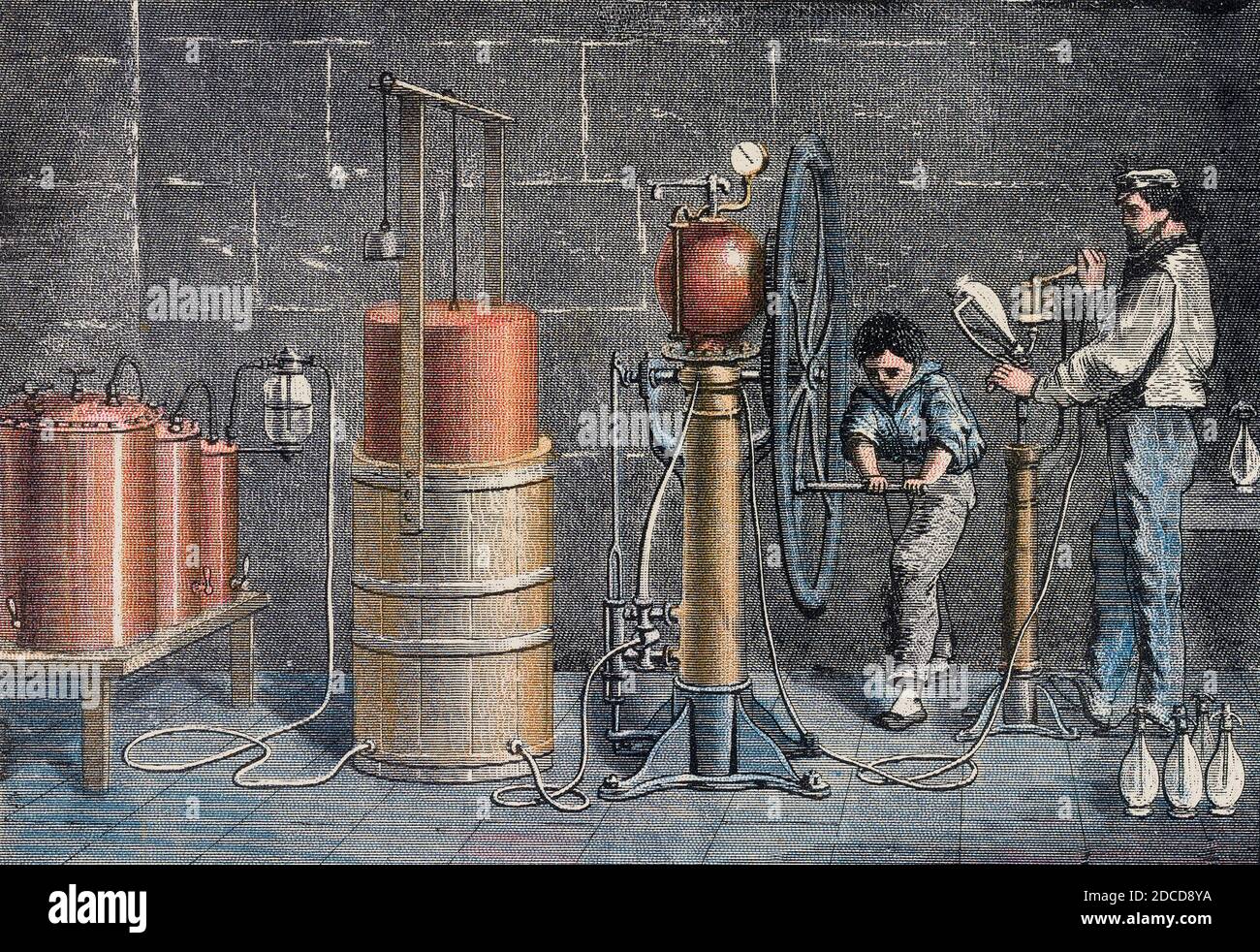 Abfüllmaschine, 1884 Stockfoto