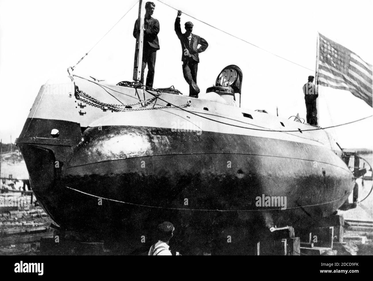 USS Holland, erste USN beauftragt Submarine, 1901 Stockfoto