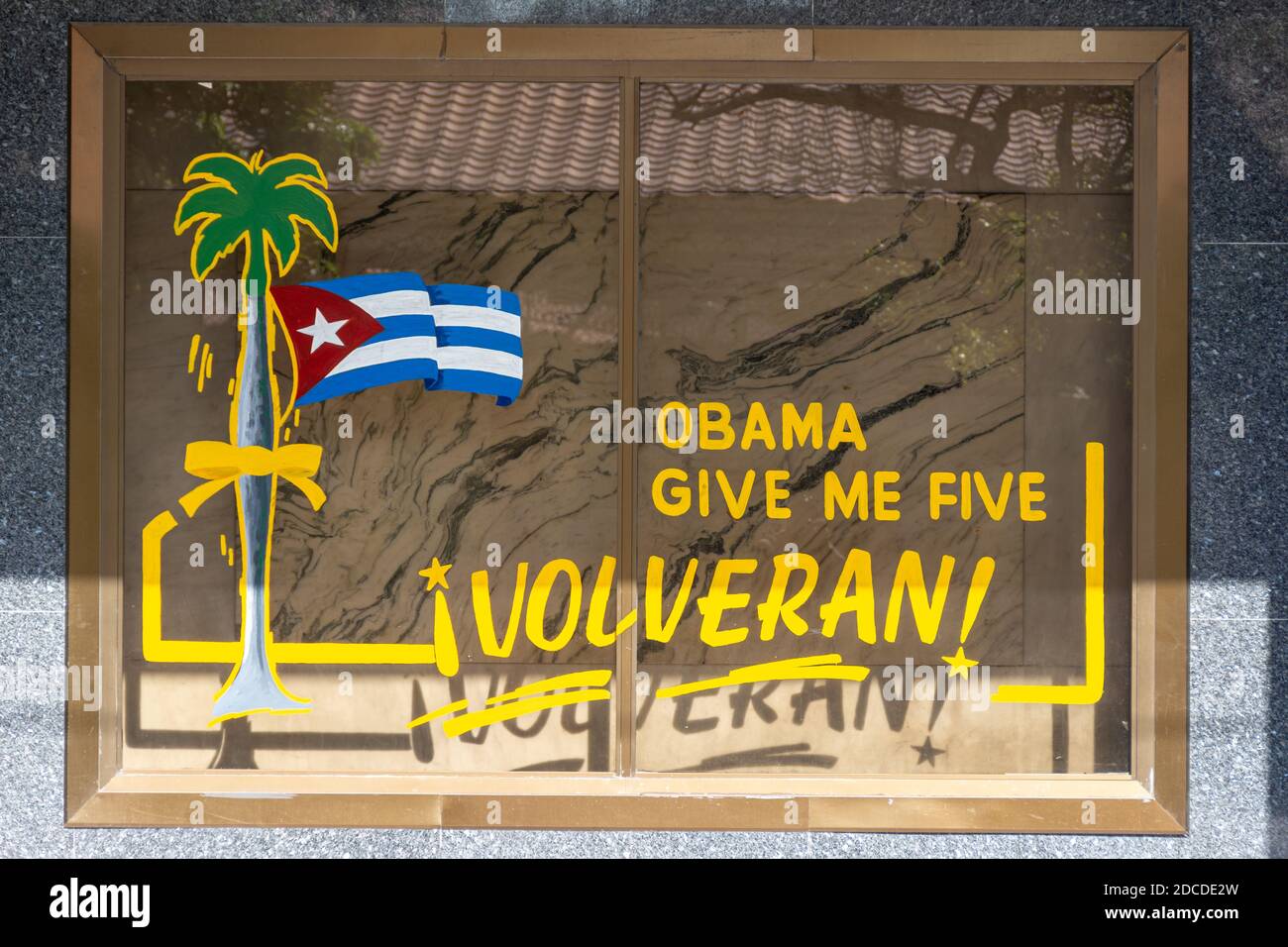 Havanna, Kuba, Obama geben mir fünf, Teil der Kampagne zur Befreiung der kubanischen fünf Stockfoto