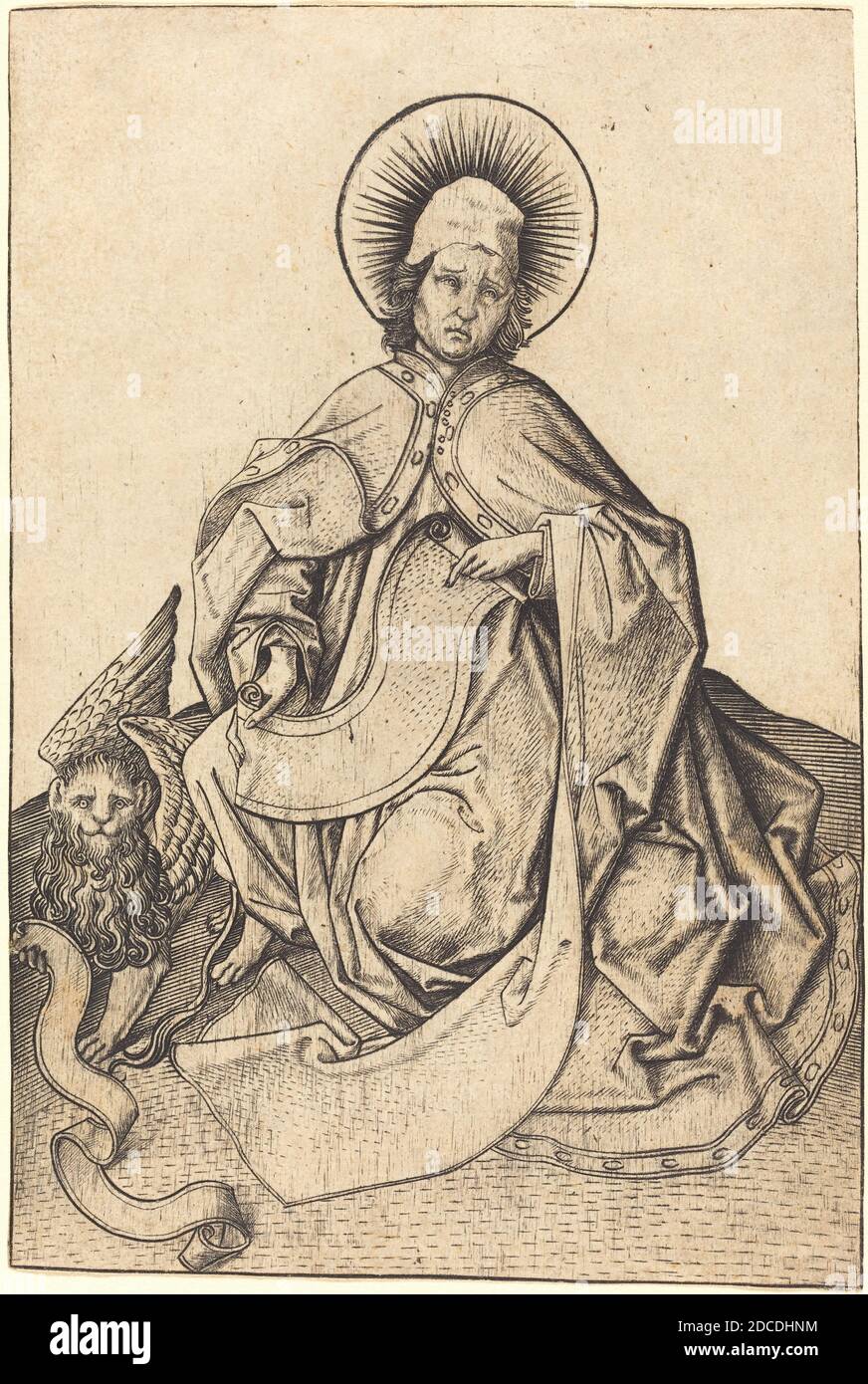 Master E.S., (Künstler), Deutsch, aktiv c. 1450 - aktiv 1467, St. Mark, c. 1460/1465, Gravur Stockfoto