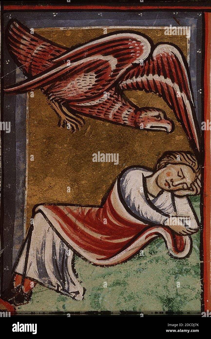 KB Den Haag, ms. 76 F 5, fol. 37v, sectie 2A. Stockfoto