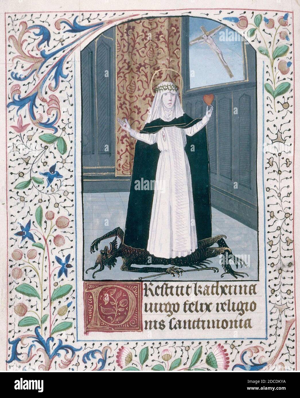 Katherina virgo felix Heures à l'usage d'Autun Philibert Pillot, ms. 269, f. 170v Bibliothèque Municipale, Autun. Stockfoto