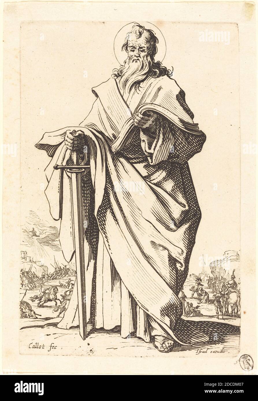 Jacques Callot, (Künstler), Französisch, 1592 - 1635, Saint Paul, die großen Apostel, (Serie), veröffentlicht 1631, Radierung Stockfoto