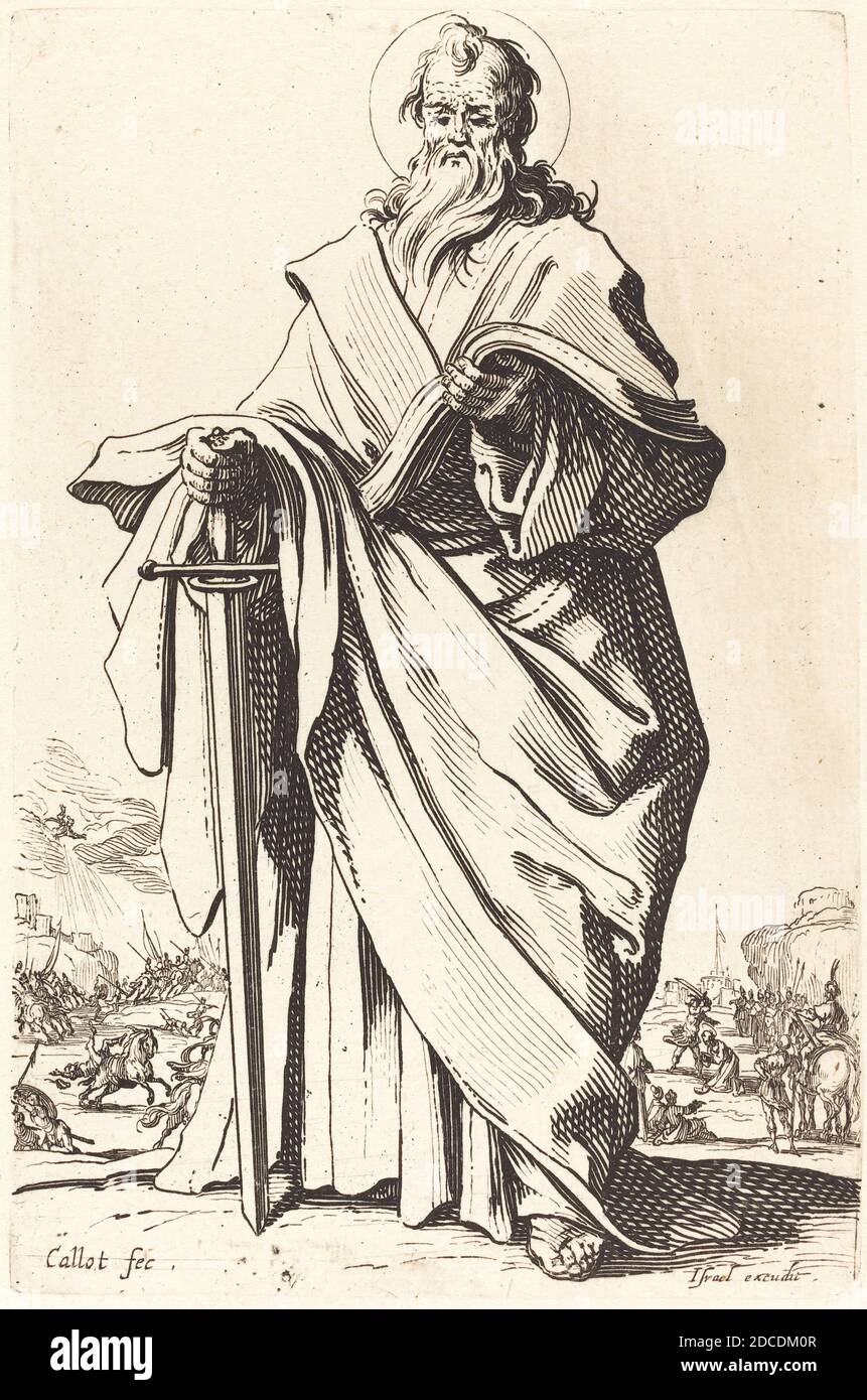 Jacques Callot, (Künstler), Französisch, 1592 - 1635, Saint Paul, die großen Apostel, (Serie), veröffentlicht 1631, Radierung Stockfoto