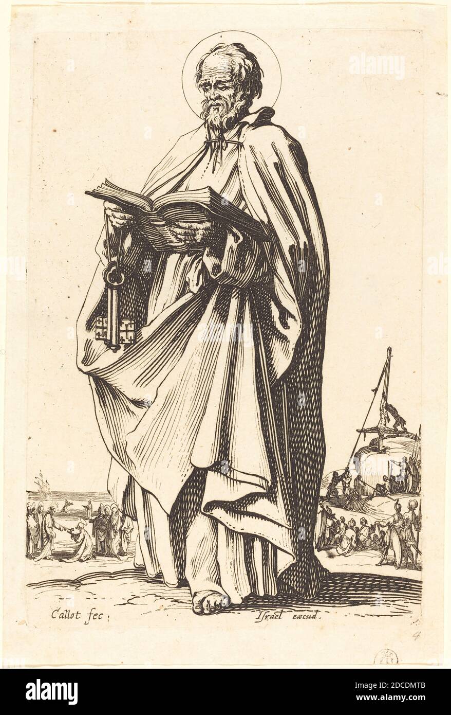 Jacques Callot, (Künstler), Französisch, 1592 - 1635, St. Peter, die großen Apostel, (Serie), veröffentlicht 1631, Radierung Stockfoto
