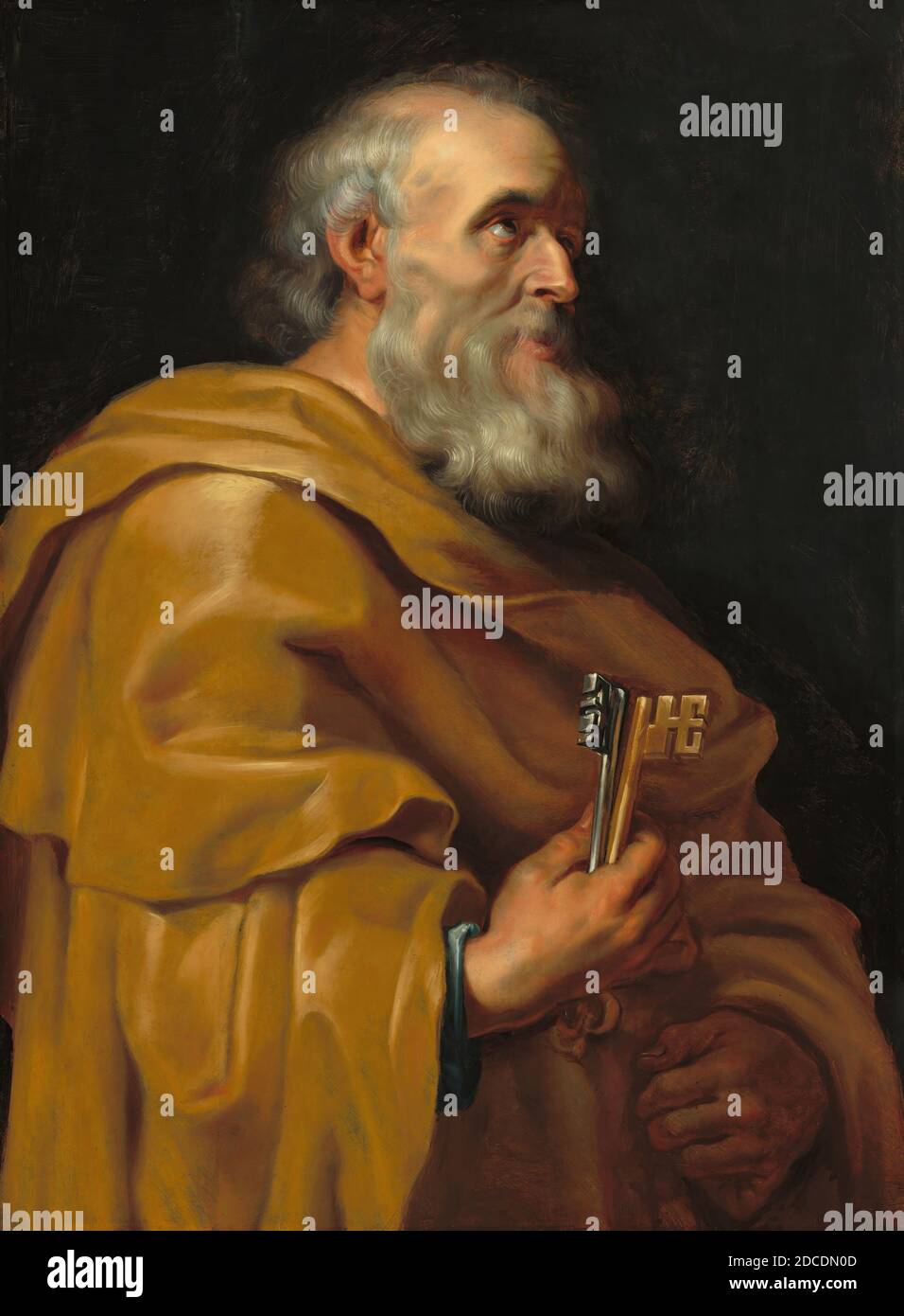 Anonym Künstler, (Maler), Sir Peter Paul Rubens, (verwandter Künstler), Flämisch, 1577 - 1640, St. Peter, c. 1616/1618, Öl auf Platte, gesamt: 92 × 67.5 cm (36 1/4 × 26 9/16 Zoll), gerahmt: 123.19 × 96.52 × 7.62 cm (48 1/2 × 38 × 3 Zoll Stockfoto