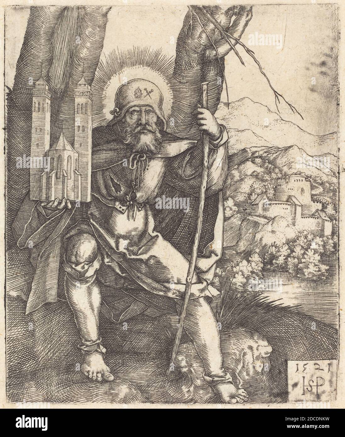 Sebald Beham, (Künstler), deutsch, 1500 - 1550, Saint Sebald, 1521, Gravur Stockfoto